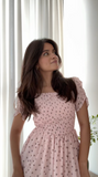 Parien Square Puff Sleeve Ruffle Dress