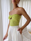 Sweetheart Twisted Solid Slim Tube Top