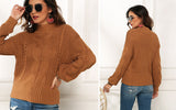 Long Sleeves Twisted Mock Neck Pullover