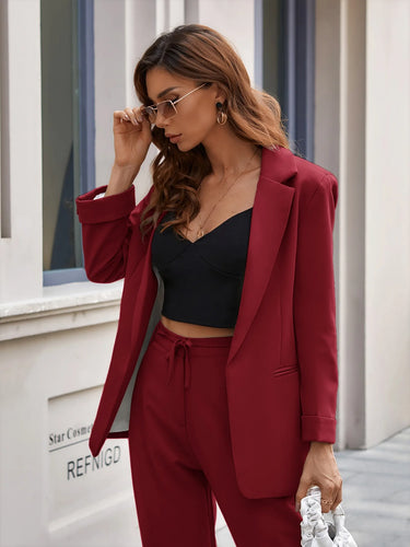 Lapel Neck Open Front Blazer(Clearance Sale)