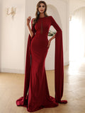 Parien Split Sleeve Mesh Insert Maxi Prom Dress( CLEARANCE SALE