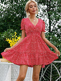 Ditsy Floral Shirred Waist A-line Dress
