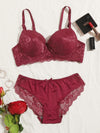 Floral Lace Underwire Lingerie Set( Clearance sale