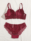 Floral Lace Underwire Lingerie Set( Clearance sale