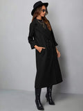 Lapel Collar Longline Pea Coat