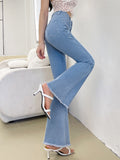 Parien Raw Trim Flare Leg Jeans