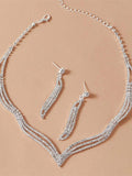 Zinc Alloy Rhinestone Tassel Decor Set