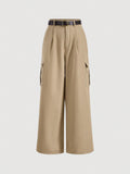 MOD Khaki Flap Pocket Side Without Belt Cargo Pants