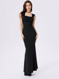 Parien Solid Color Fish Tail Slim Fit Luxury Dress( CLEARANCE SALE