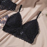 Retro Lace Vest Bralette underwire set