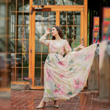 SPRING SCENERY FLORAL MAXI DRESS( Clearance sale