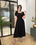Short Sleeve A-line Premium Dress