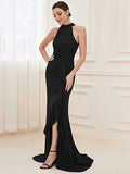 Parien Mermaid High Neck Sleeveless Long Formal Dress( CLEARANCE SALE