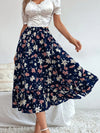 Allover Floral Print Ruffle Hem Skirt