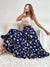 Allover Floral Print Ruffle Hem Skirt