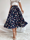 Allover Floral Print Ruffle Hem Skirt