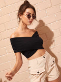 Bardot Crisscross Crop Top( CLEARANCE SALE