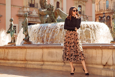 DOUBLE-LAYERED MESH MIDI SKIRT(CLEARANCE SALE)