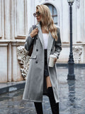 Double Breasted Lapel Collar Overcoat(SI)