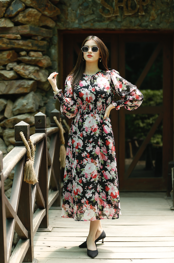 Floral Print Long DRess Parien House