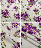 Purple Floral Print Ruched Bust Dress( Clearance sale