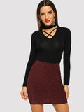 High Waist Glitter Bodycon Skirt( Clearance sale