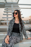 Zebra Print Blazer & Pant Two Piece