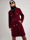 Lapel Collar Slant Pocket Double Breasted Overcoat( CLEARANCE SALE