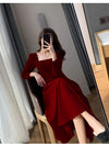 Long Sleeve Square Neck Fit & Flare Midi Dress Stretch