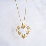 Cubic Heart Pendant Necklace