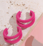 Pink C Shape Earings