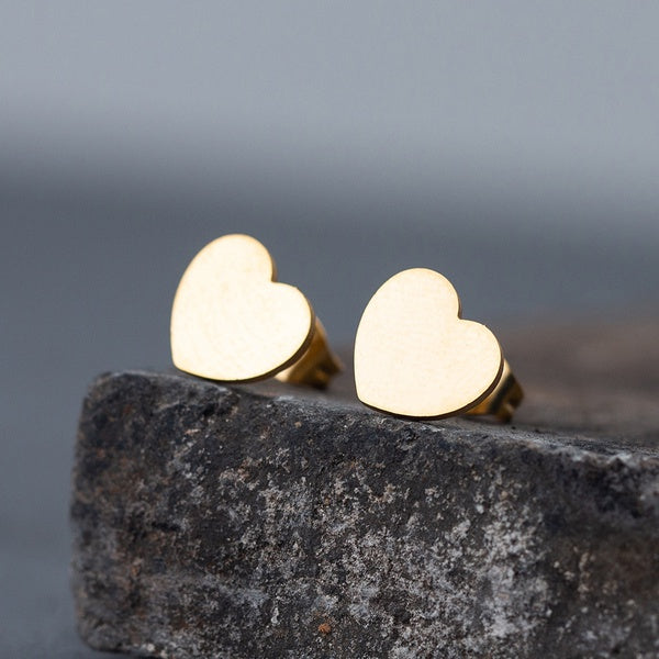 Stainless Steel Heart Decor Earrings