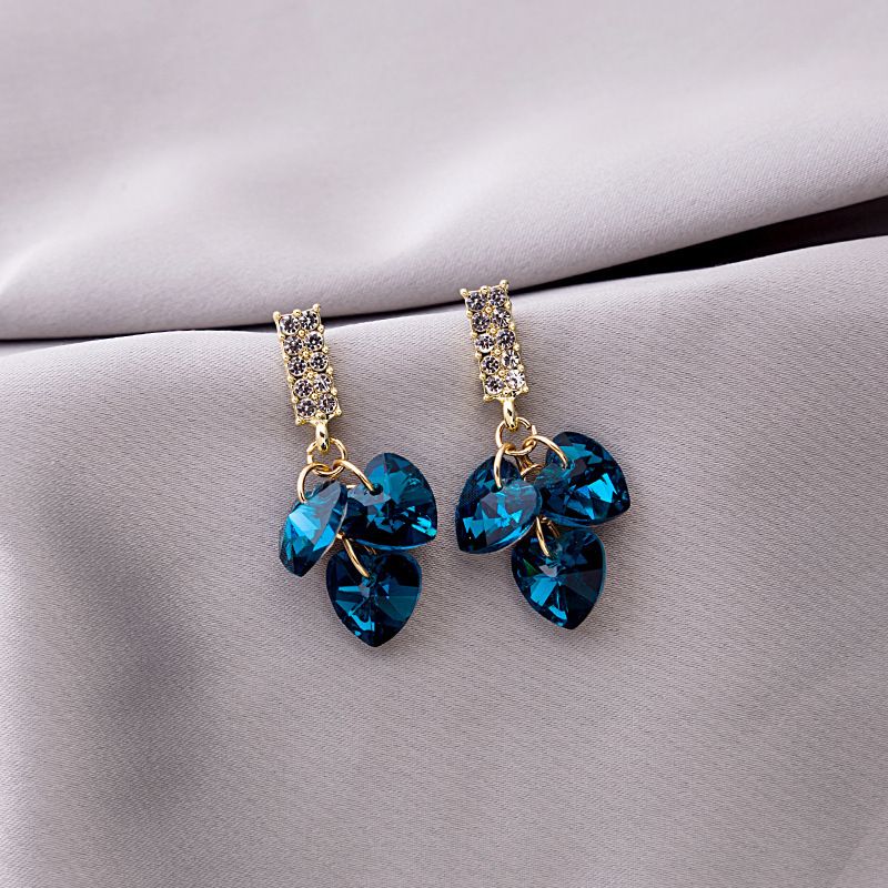 Blue Crystal Zircon Earrings