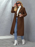 Notched Collar Single Button Overcoat