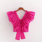 Parien Organza Sleeve Knitted Vest Top