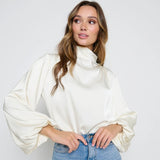 Turtleneck Irregular Collar Drape Shirt