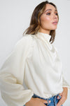 Turtleneck Irregular Collar Drape Shirt