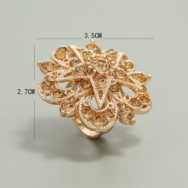 Star Flower Rhinestone Decor Ring( Clearance sale
