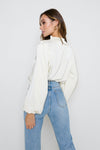 Turtleneck Irregular Collar Drape Shirt