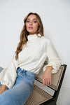 Turtleneck Irregular Collar Drape Shirt