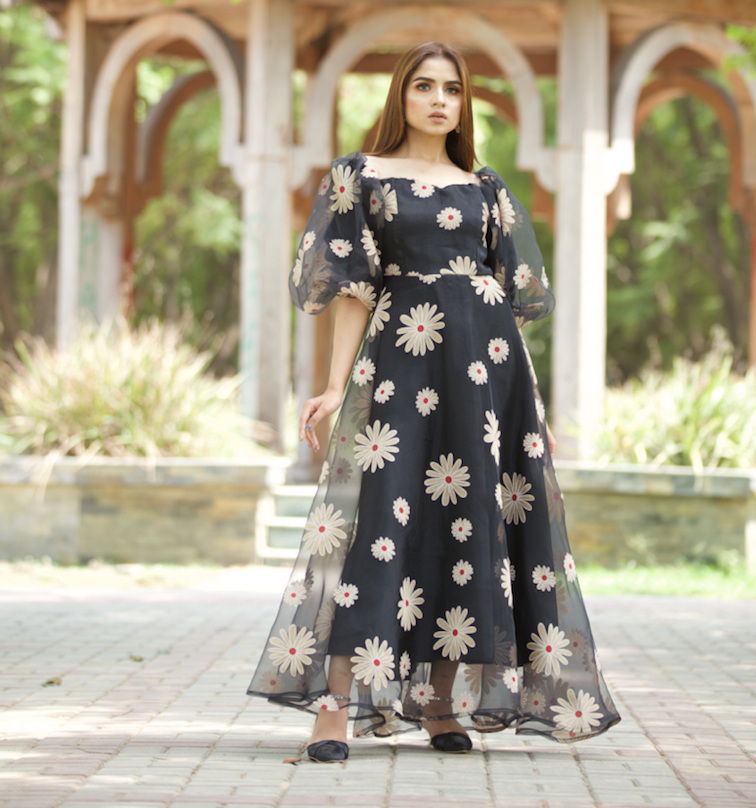 Floral long dress designs hot sale