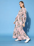 Mock Neck Floral Print A-line Dress( Clearance sale