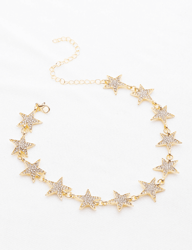 RHINESTONE EMBELLISHED STAR DESIGN CHOKER
