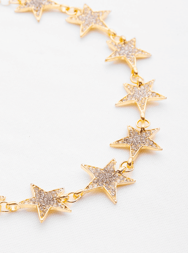 RHINESTONE EMBELLISHED STAR DESIGN CHOKER