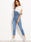 RIPPED OVERALL JEANS WITH POCKET