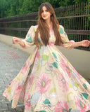 SPRING SCENERY FLORAL MAXI DRESS( Clearance sale