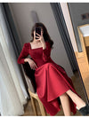 Long Sleeve Square Neck Fit & Flare Midi Dress Stretch