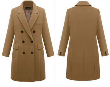 Parien Solid Double Breasted  Coat