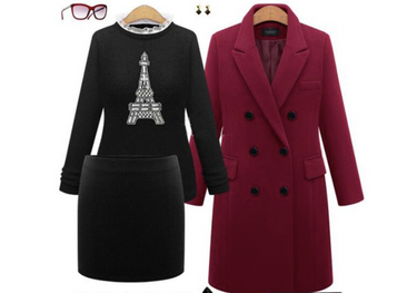 Parien Solid Double Breasted  Coat