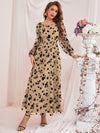 Parien Lantern Sleeve Floral Mesh Dress